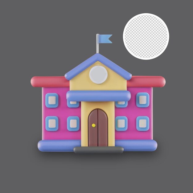 School icon 3d render