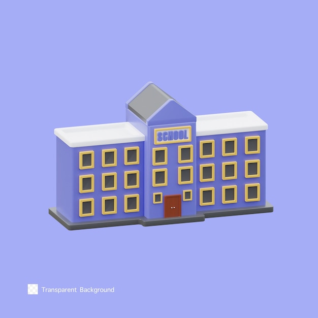 PSD school icon 3d rendering illustration