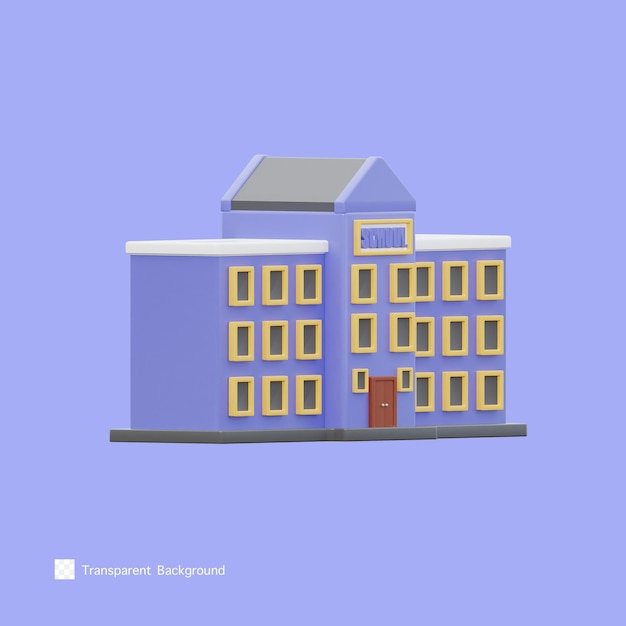 PSD school icon 3d rendering illustration