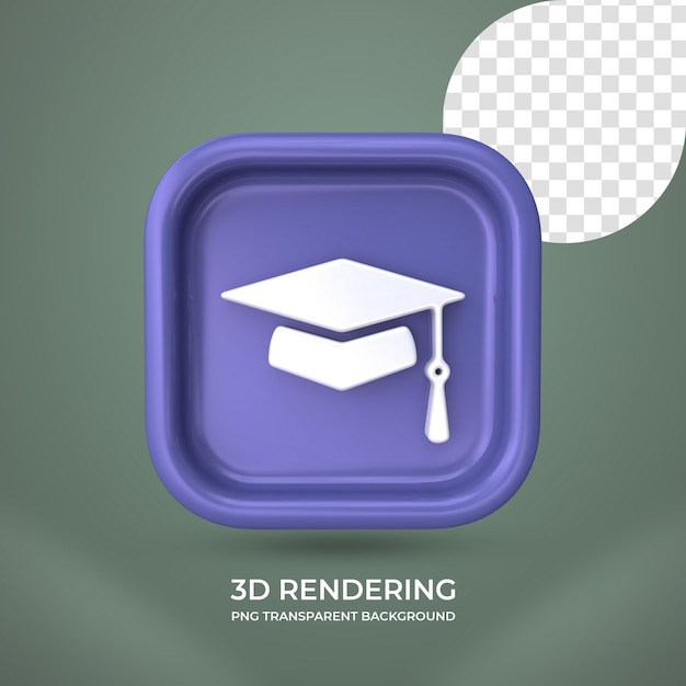 PSD school icon 3d rendering isolated transparent background