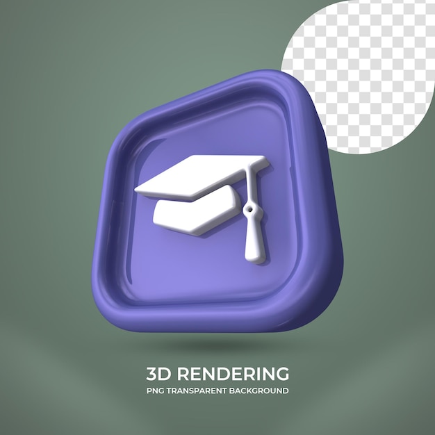 PSD Иконка школы 3d-рендеринг изолированный прозрачный фон