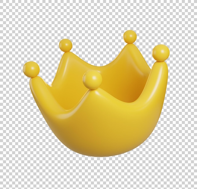 School icon concept golden crown 3d render illustration