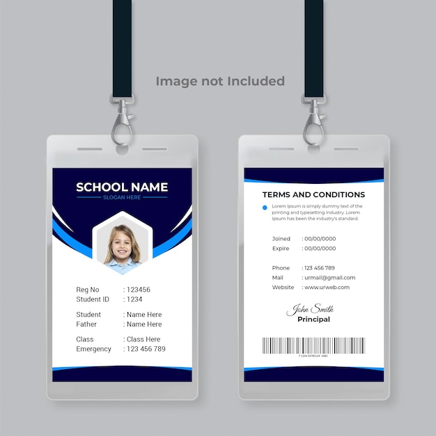 PSD school id card template