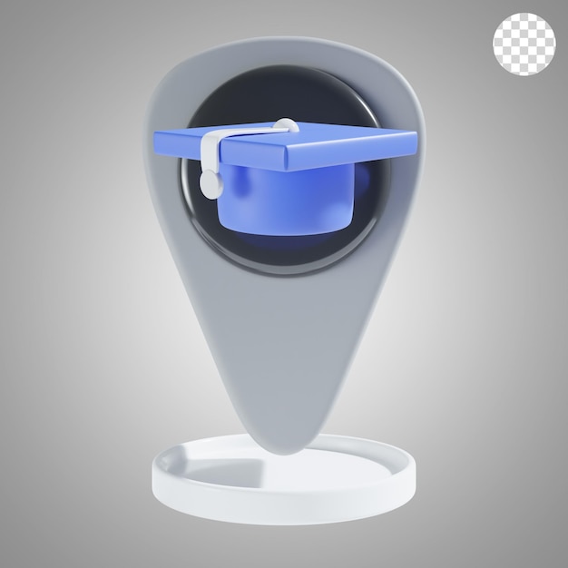 PSD school location 3d icon