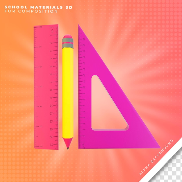 School materials 3D