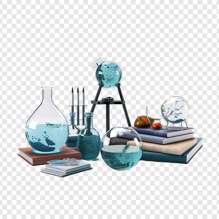 PSD school science and education concept isolated on transparent background