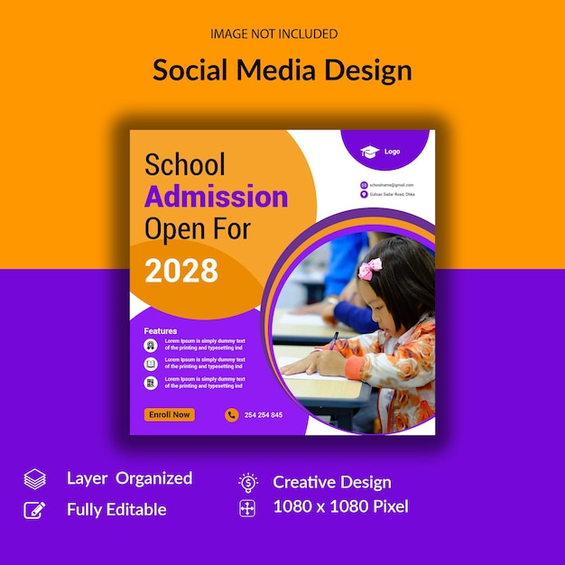 PSD school social media template