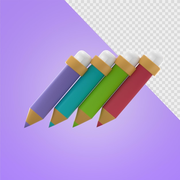 School stationery 3D elements with changeable background