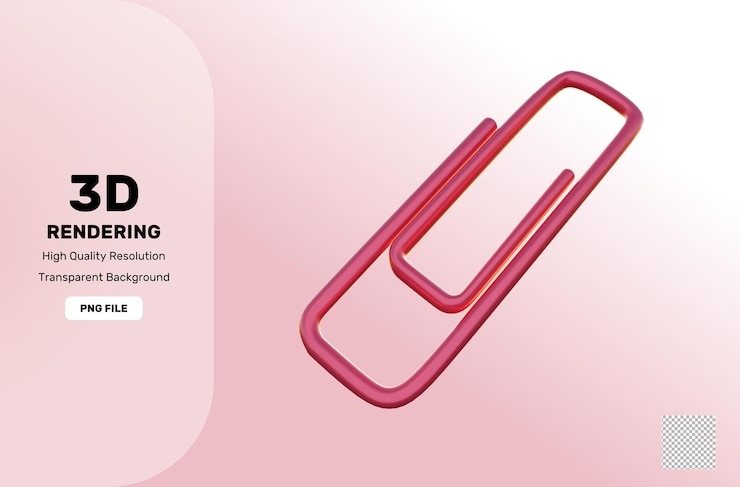 PSD school stuff paper clip stationary 3d icon