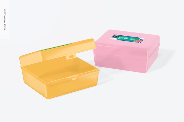 School Supplies Boxes Mockup, Opened and Closed