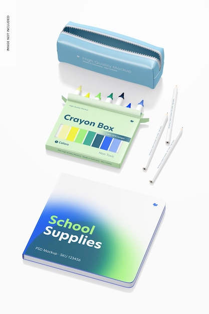school supplies mockup