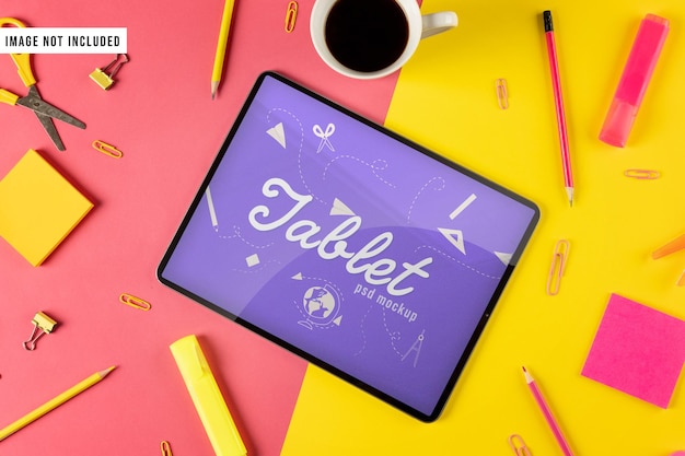 Mockup dello schermo del tablet della scuola