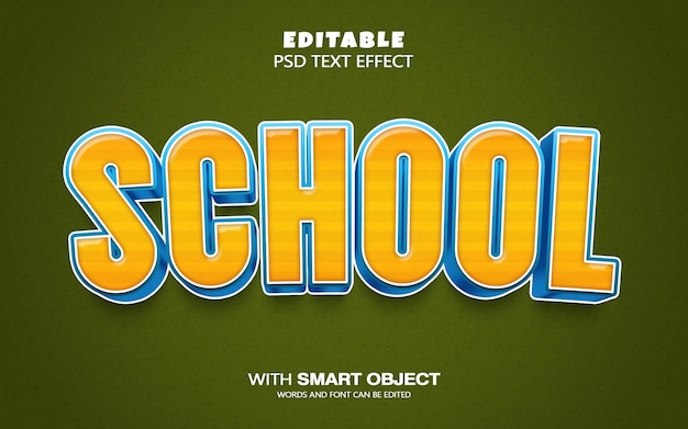 PSD school text effect