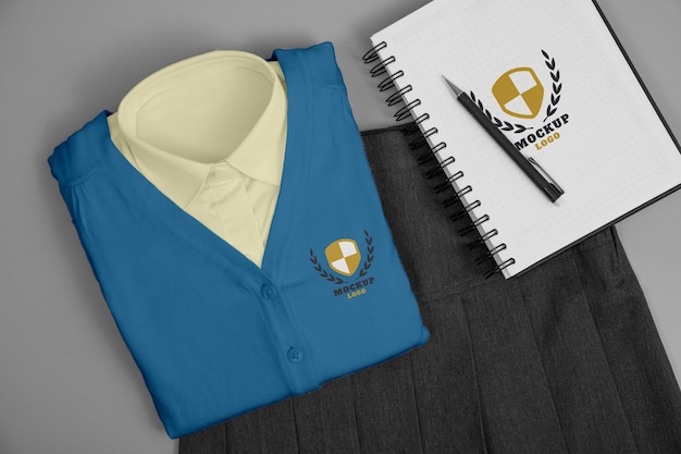 PSD school uniform for children mock-up design