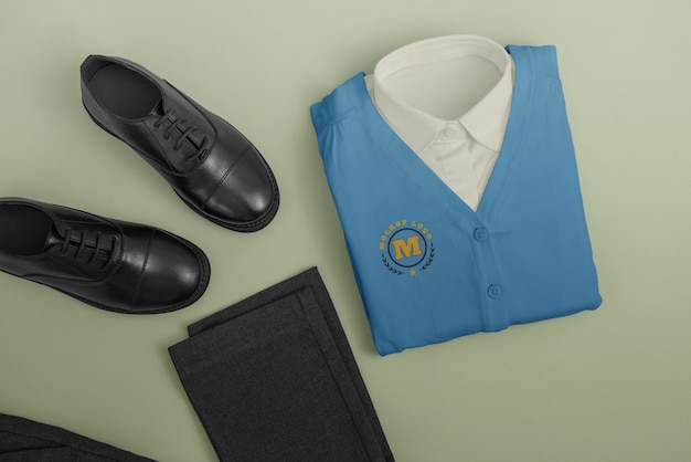 PSD school uniform for children mock-up design