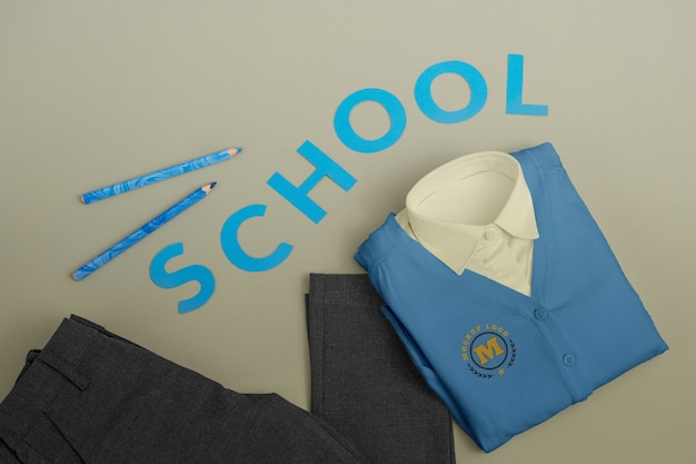 PSD school uniform for children mock-up design