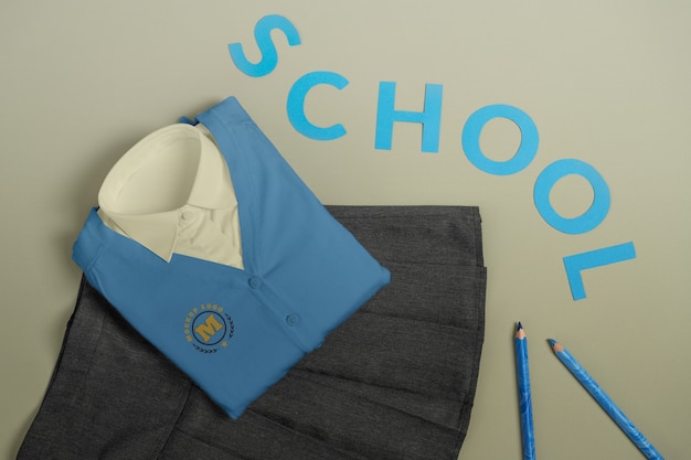 PSD school uniform for children mock-up design