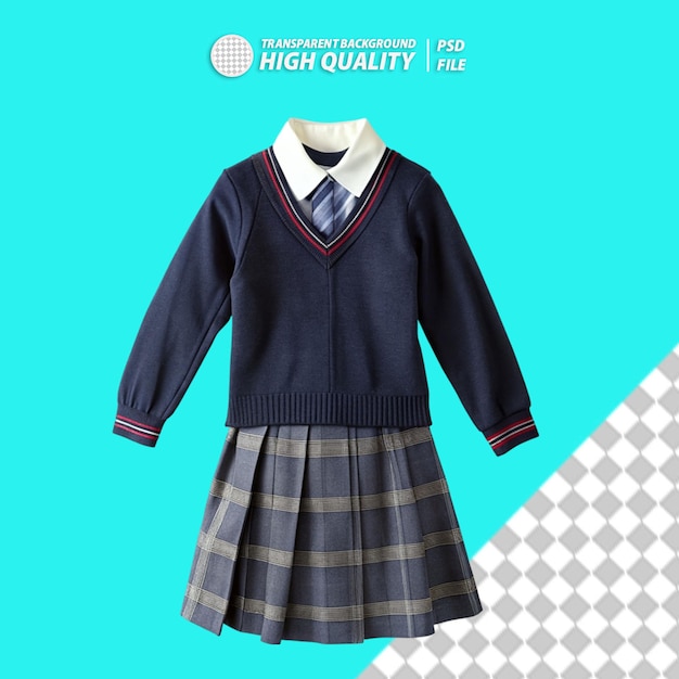 PSD school unifrom dress and sweater png