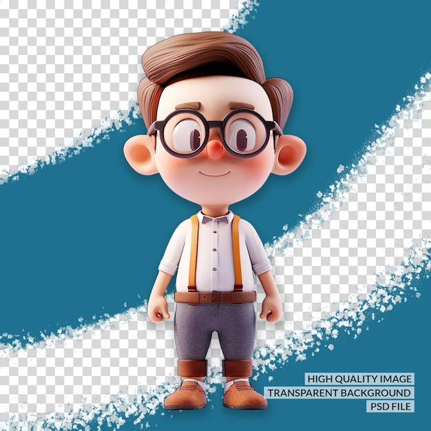 schoolboy 3D PNG clipart transparent isolated background