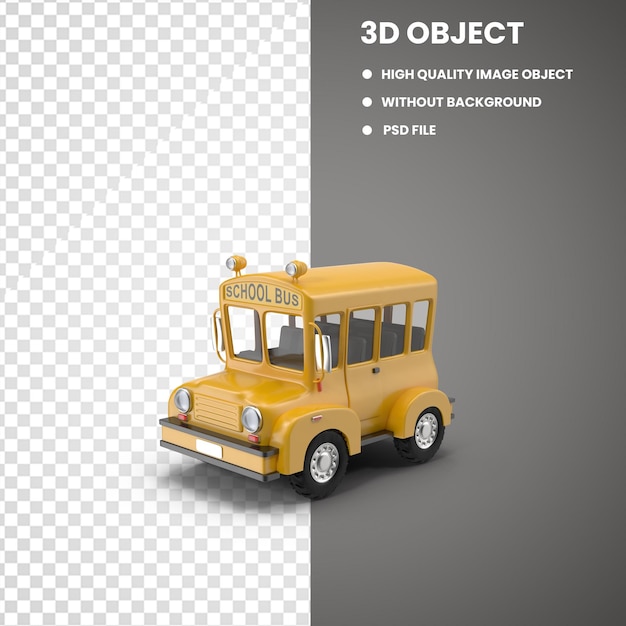 PSD schoolbus 3d render