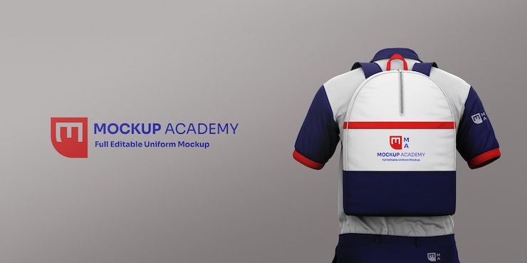 PSD schoolrugzak en kledingmodel