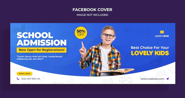 Schooltoegang facebook-tijdlijnomslag en websjabloon