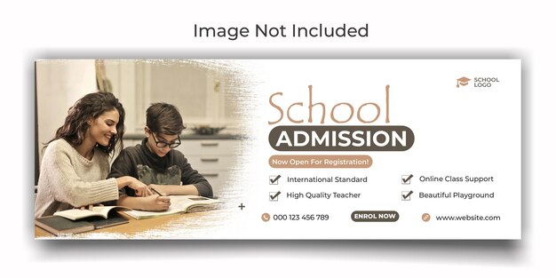 Schooltoelating omslag sjabloonontwerp voor sociale media