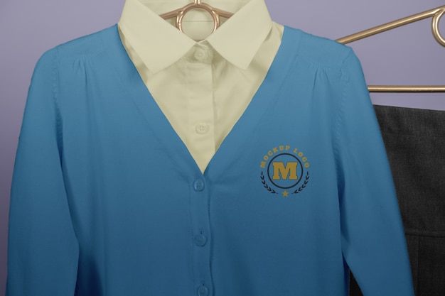 Schooluniform voor kinderen mock-up ontwerp