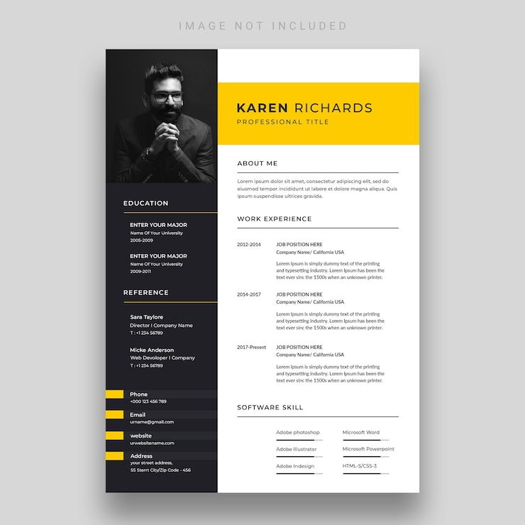 PSD schoon en modern cv of cv-sjabloon