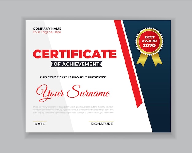 Schoon ontwerp van het certificaat