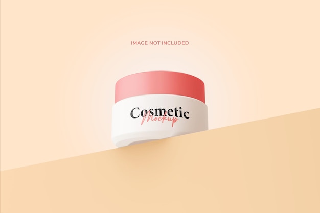 PSD schoonheid cosmetische gezichtscrème pot product mockup sjabloon met podium