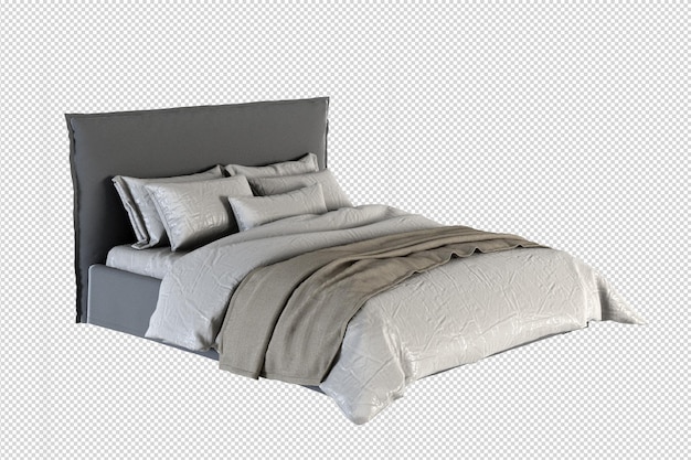 Schoonheid moderne bed in 3D-rendering geïsoleerd