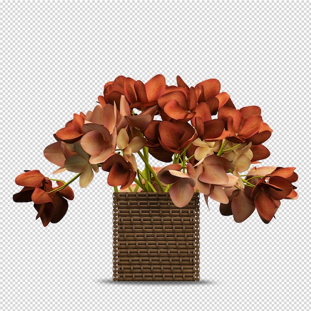 Schoonheid plant bloem in 3D-rendering geïsoleerd