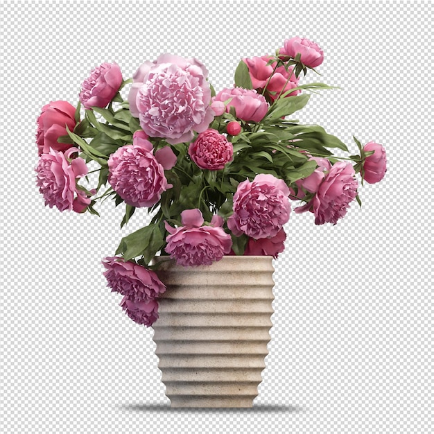 Schoonheid plant bloem in 3d-rendering geïsoleerd