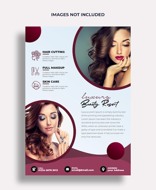 PSD schoonheidssalon flyer