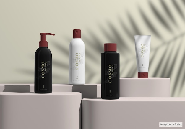 Schoonheidsverzorging cosmetische product mockup set