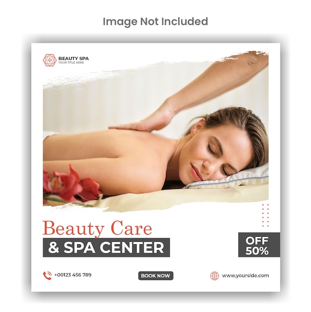 Schoonheidsverzorging en spa sociale media of instagram postsjabloonontwerp