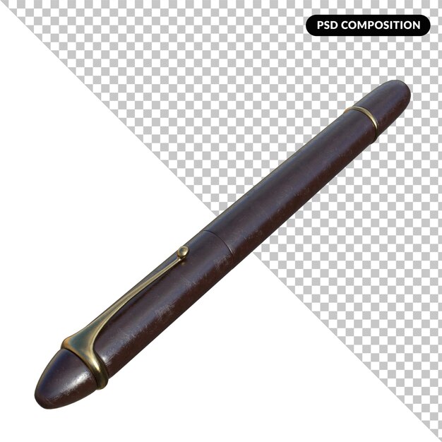 PSD schrijven pen geïsoleerd 3d-rendering