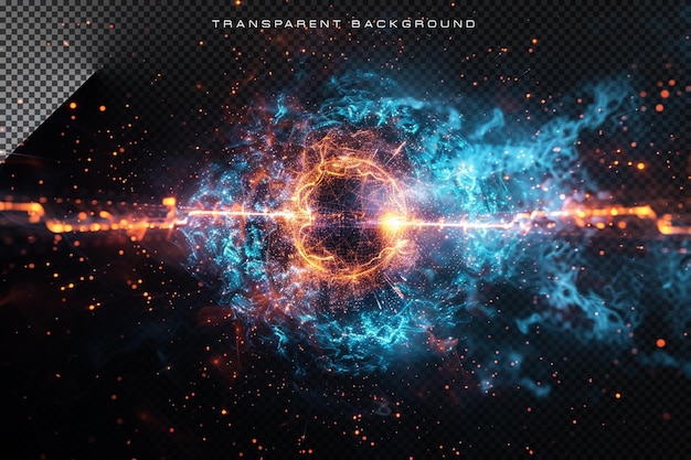 sci fi space energy hud elements effect on transparent background
