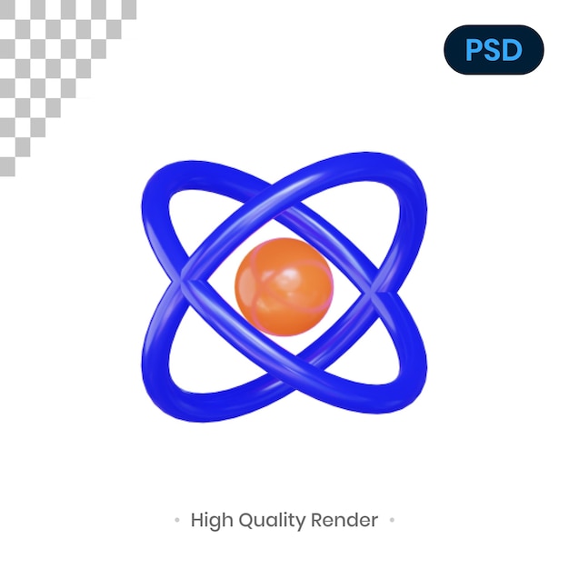 PSD science 3d render illustration premium psd