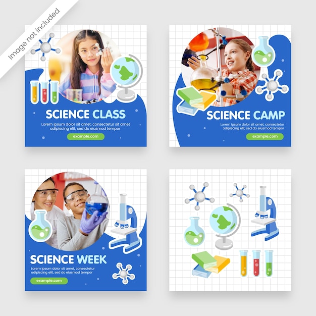 Science Class School Education Social Media Banner Template voor Science Chemistry Biology Physics