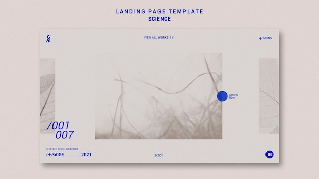 Science concept landing page template