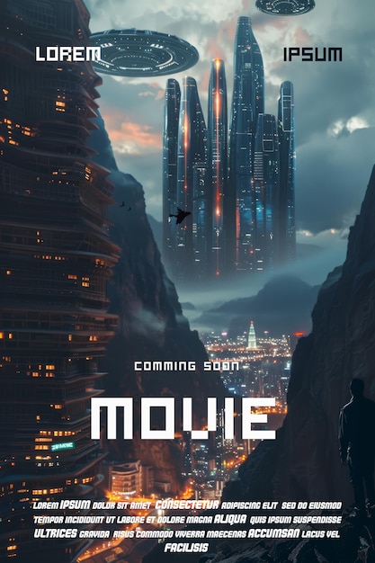 PSD science fiction movie poster