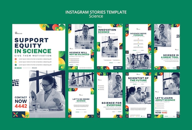 science instagram stories template design