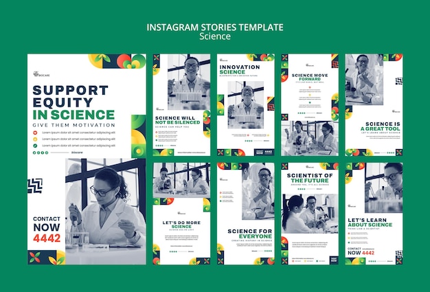 PSD science instagram stories template design