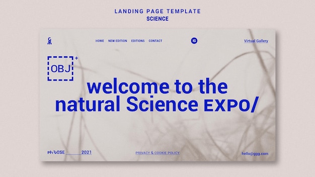 science landing page template
