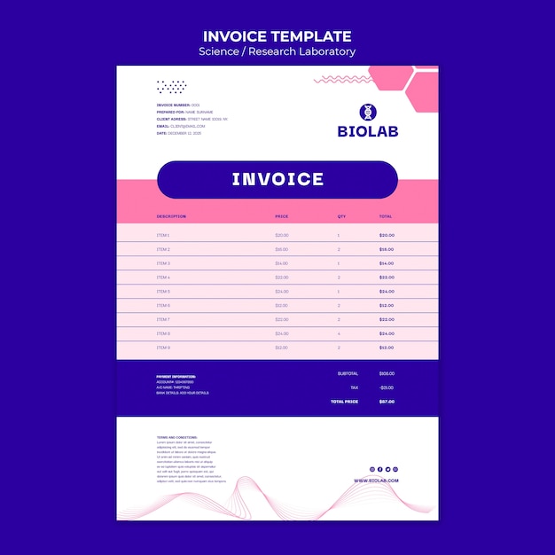 PSD science and tech invoice template
