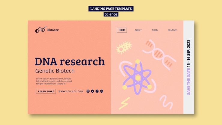 PSD science and tech landing page template