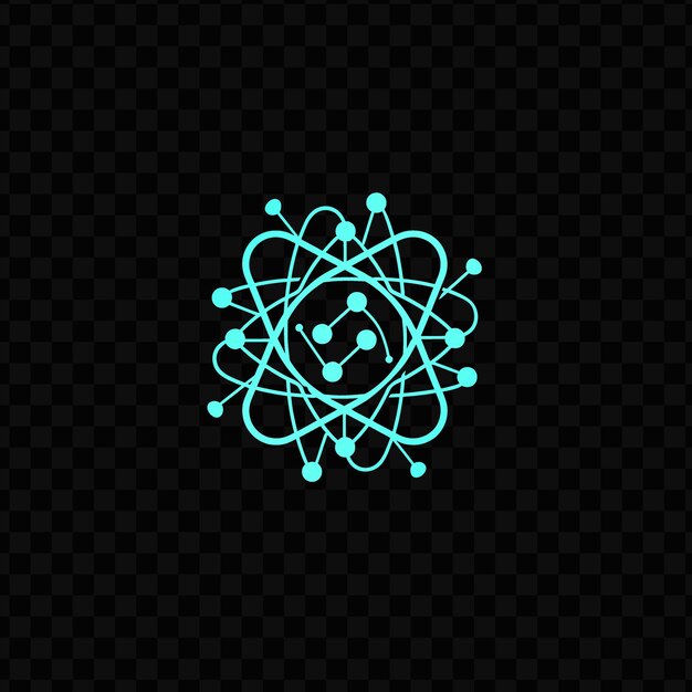 PSD scientific ivy atom logo with decorative electrons and molec psd vector craetive simple design art