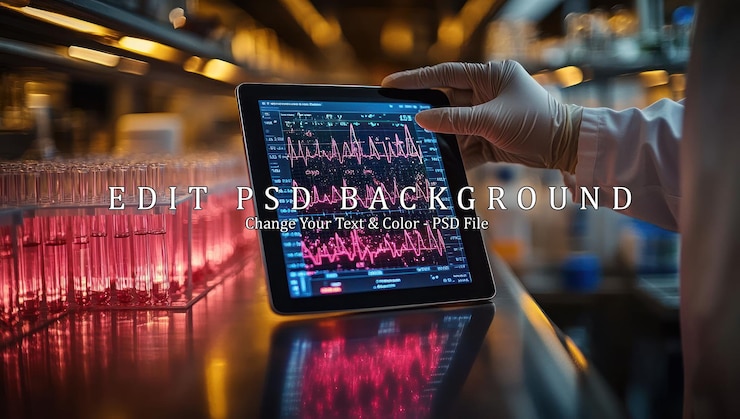 PSD scientist analyzing data on tablet in laboratory